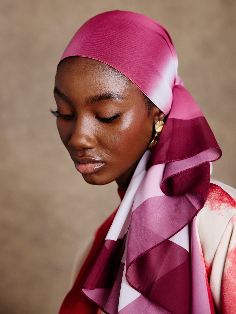 Printed Hijab - Blush