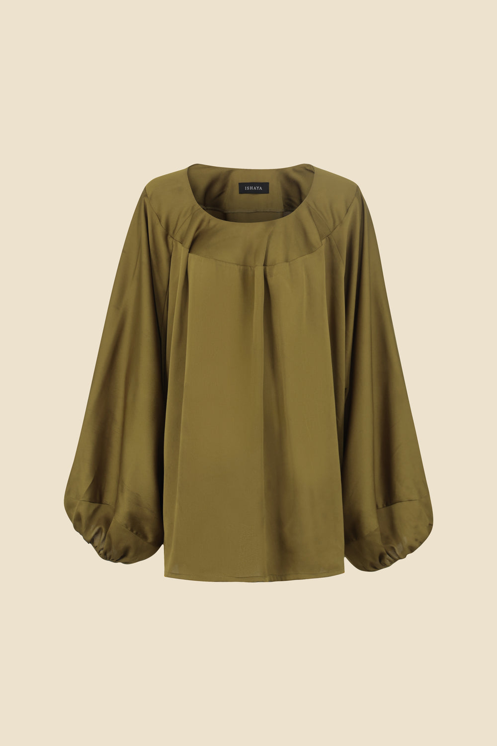Blouse satinée verte