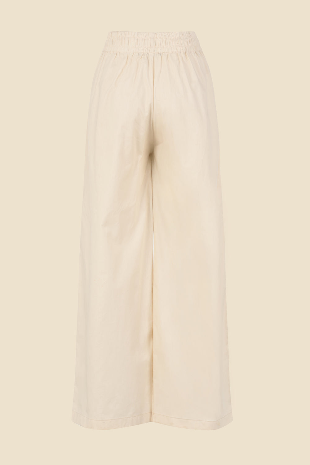 Pantalon crème en popeline