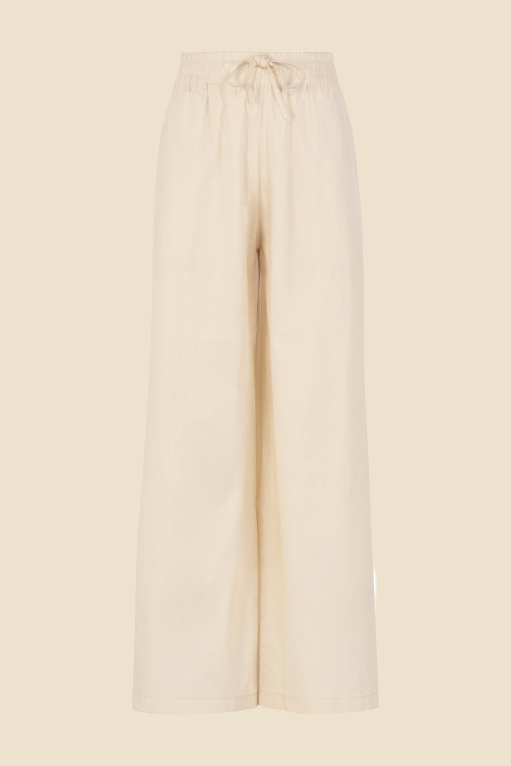 Pantalon crème en popeline