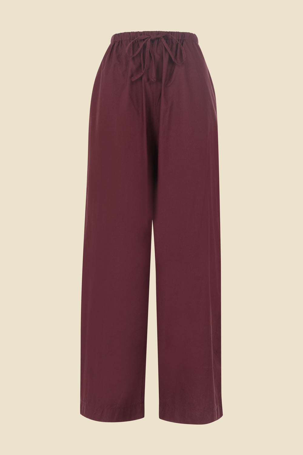 Pantalon bordeaux en popeline