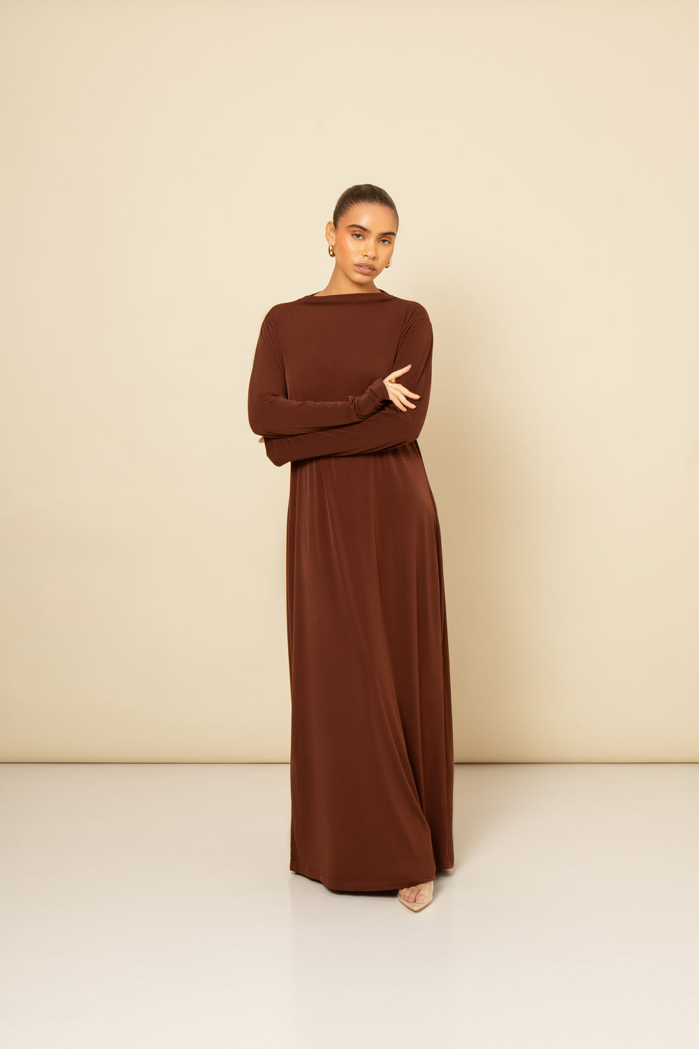 Robe Jersey Marron