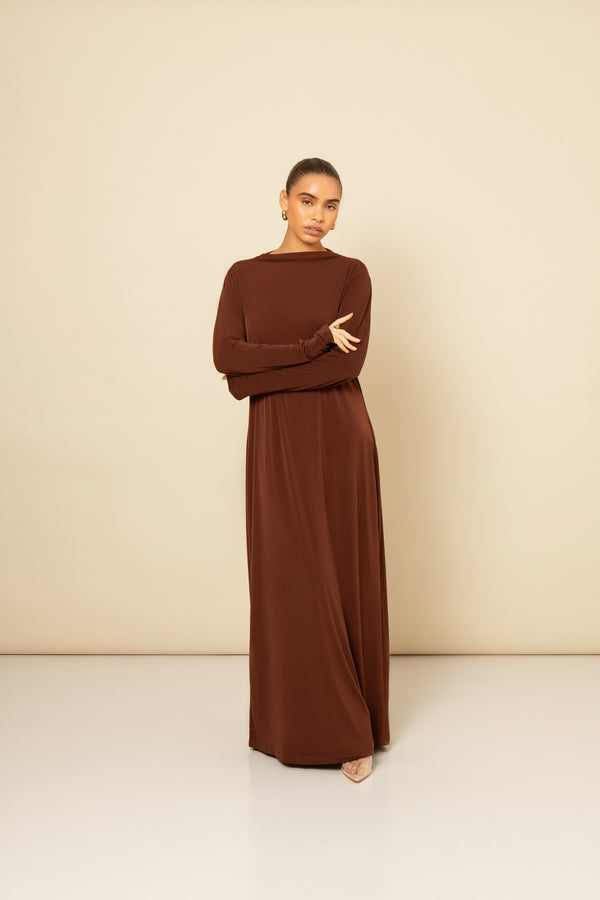 Robe Jersey Marron