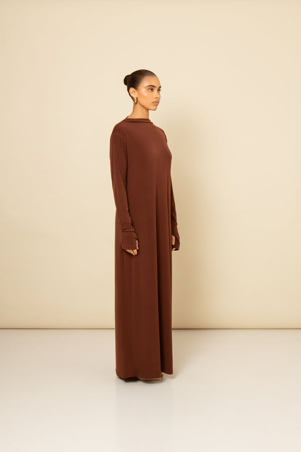Robe Jersey Marron