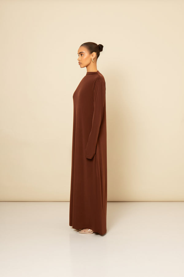 Robe Jersey Marron